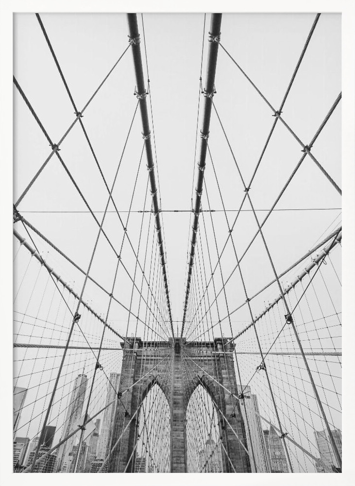 Poster - Brooklyn Bridge white wood poster frame