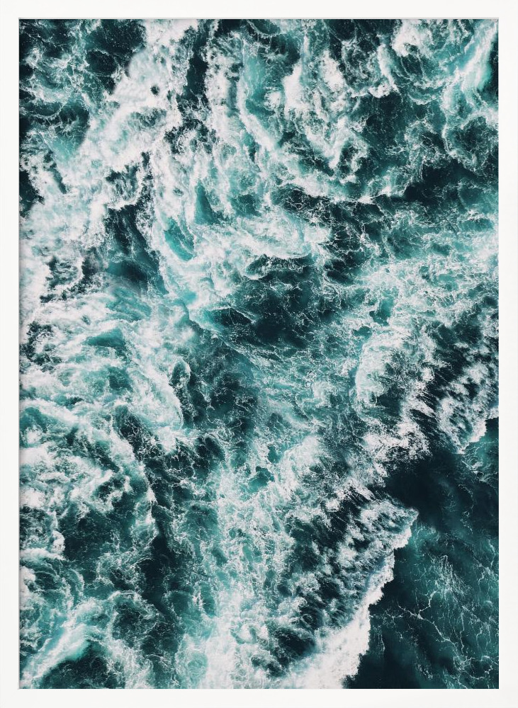 Affiche - Rough Sea cadre de poster en bois blanc