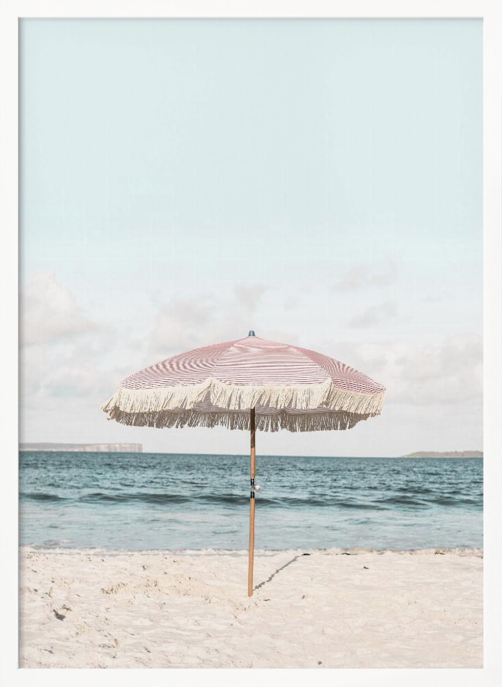 Poster - Pink Umbrella posterframe wit hout