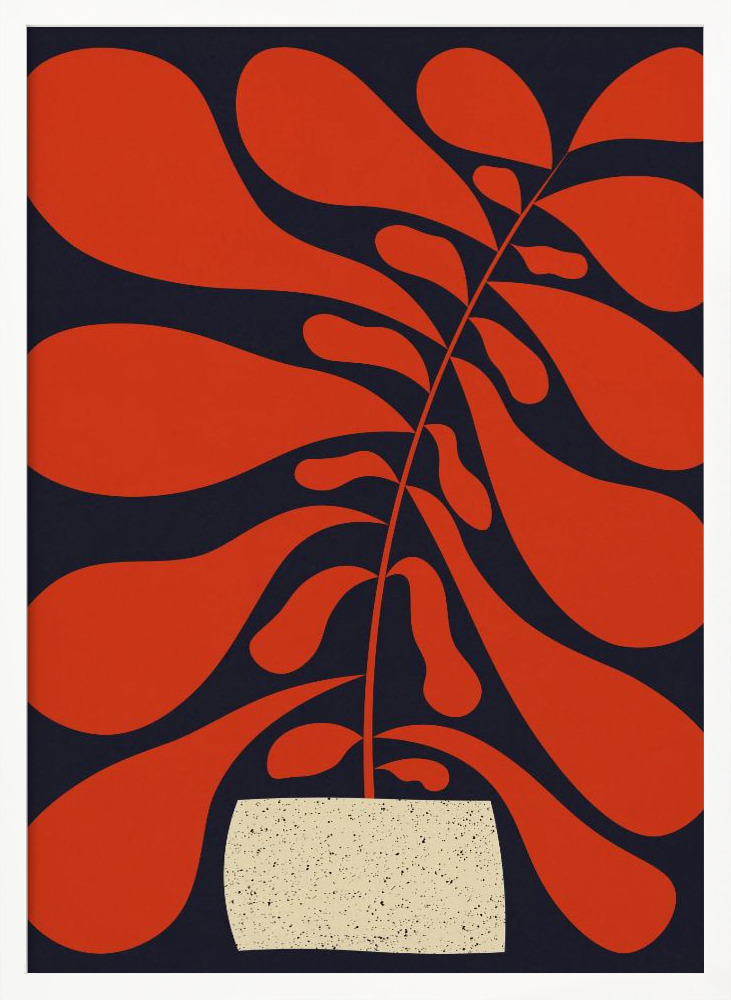 Poster - Lazy Plant #1 white wood poster frame