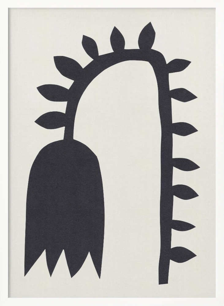 Poster - Black Tulip #1 white wood poster frame