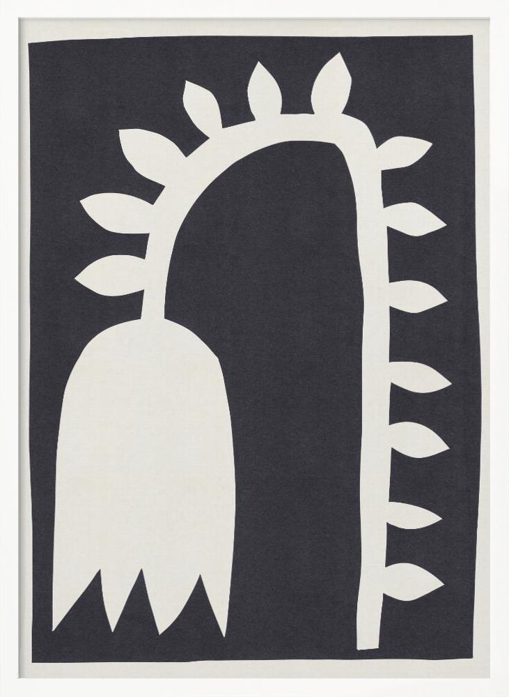 Poster - Black Tulip #2 white wood poster frame