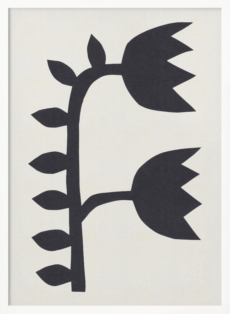 Poster - Black Tulips #1 white wood poster frame