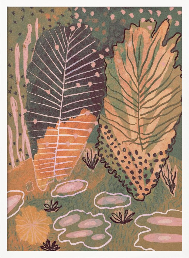 Poster Magic Forest - Affisch vit affischram i trä