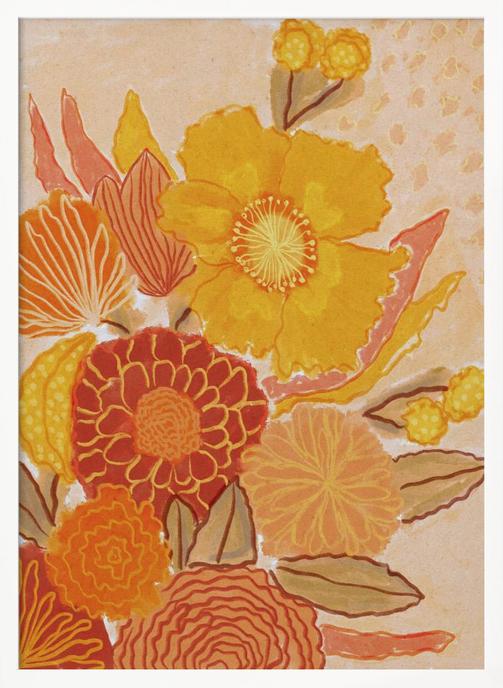 Affiche - Magic Bouquet cadre de poster en bois blanc