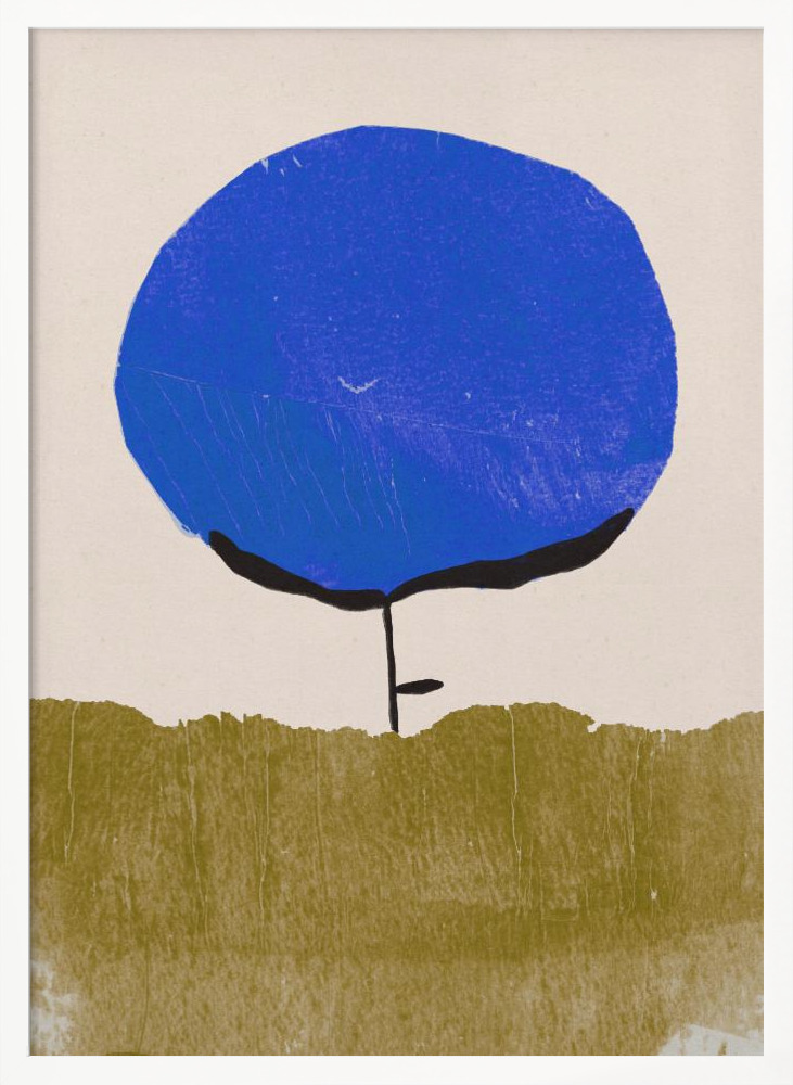 Poster - Blue Flower white wood poster frame