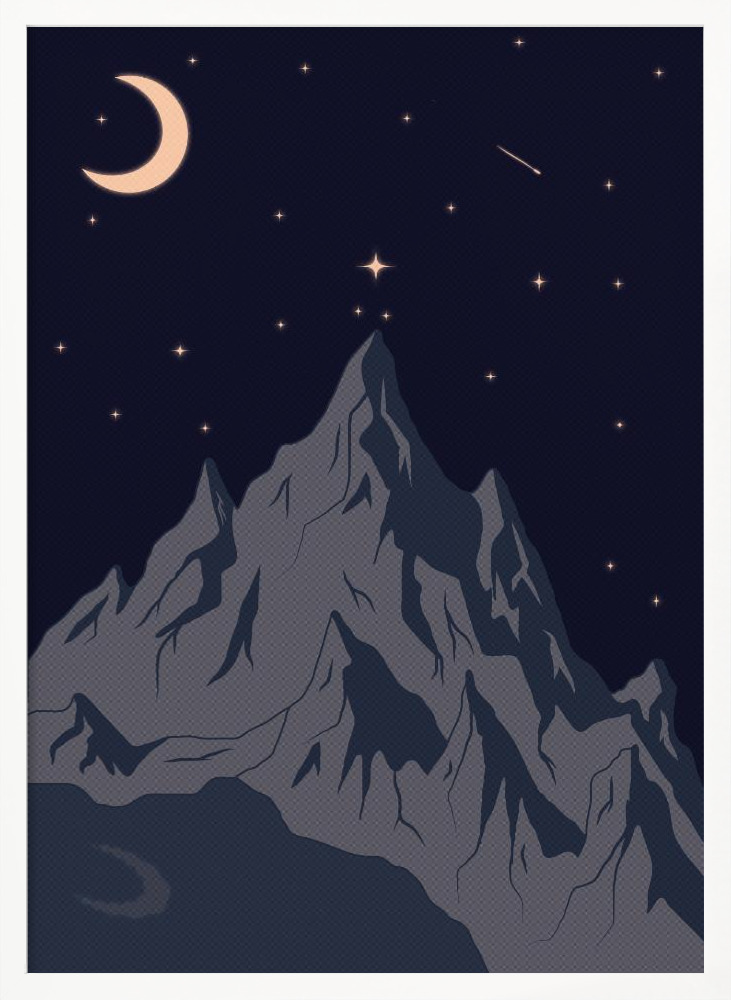 Poster - GOOD NIGHT white wood poster frame