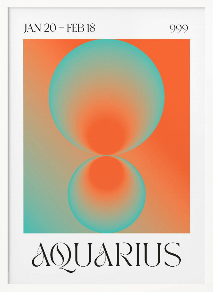 Poster - Aquarius white wood poster frame