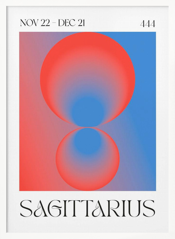 Poster - Sagittarius posterframe wit hout