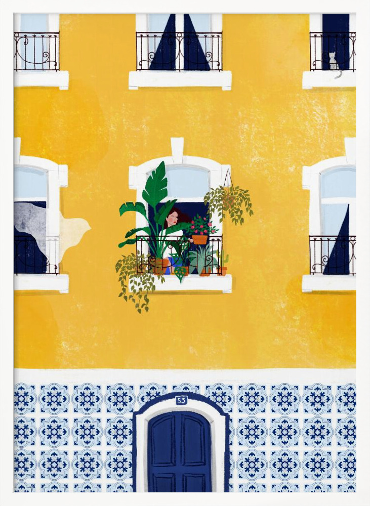 Poster - Lisbon white wood poster frame