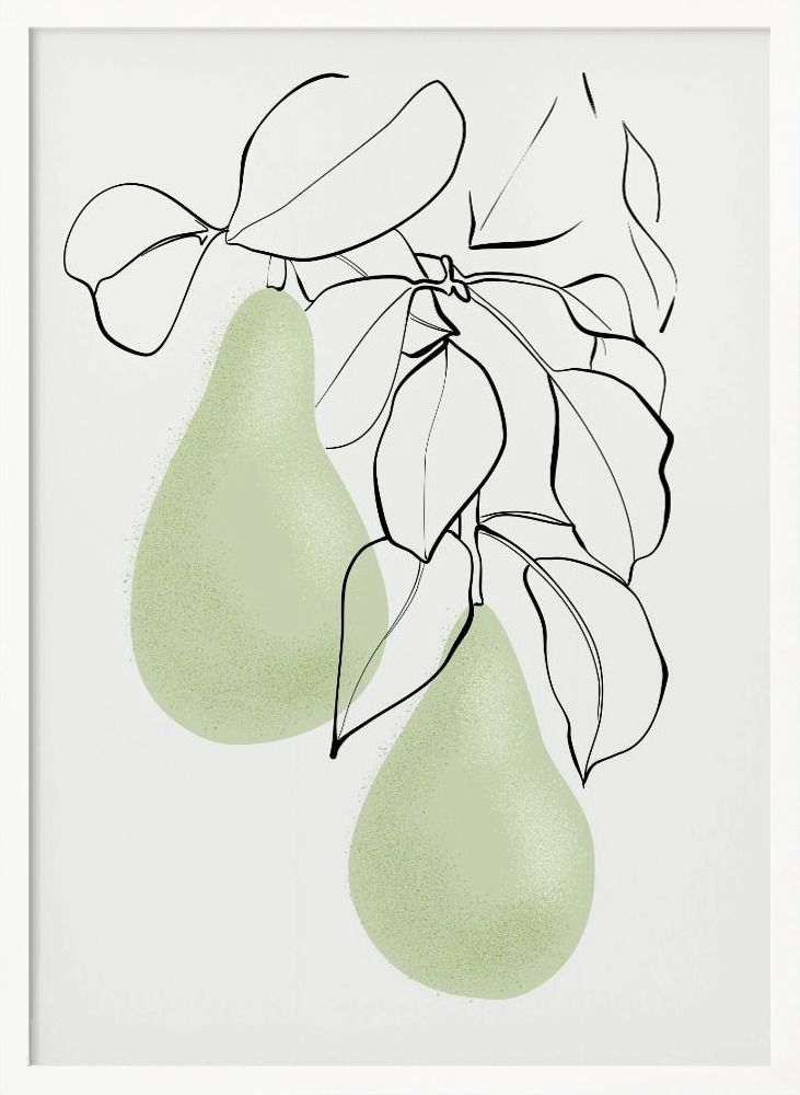 Póster - Wen pears white wood poster frame