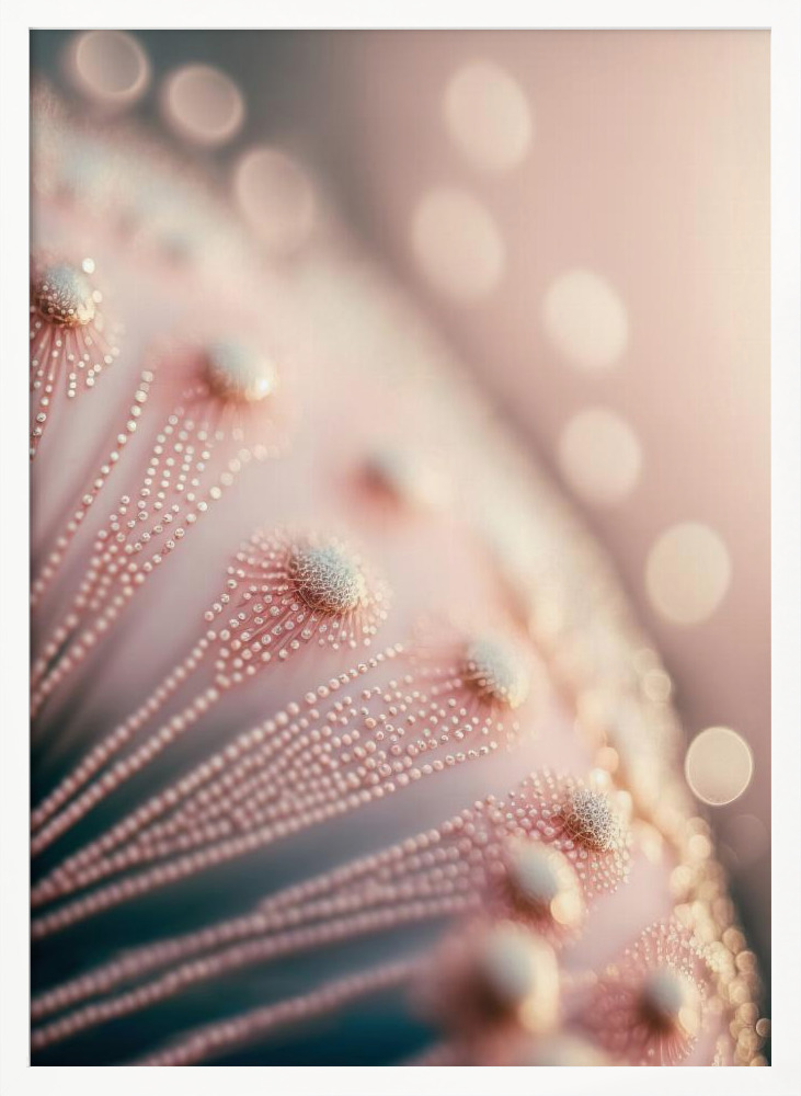 Poster - Pastel Pink Macro white wood poster frame