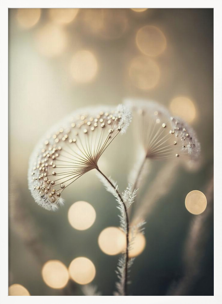 Poster - Golden Pearls white wood poster frame
