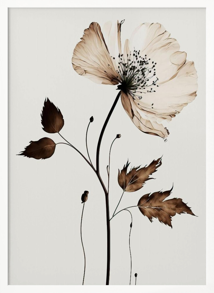 Poster - The Coffee Flower white wood poster frame