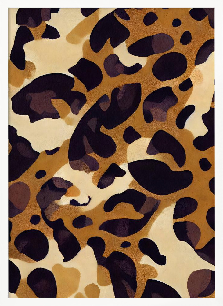 Poster - Leo Pattern white wood poster frame