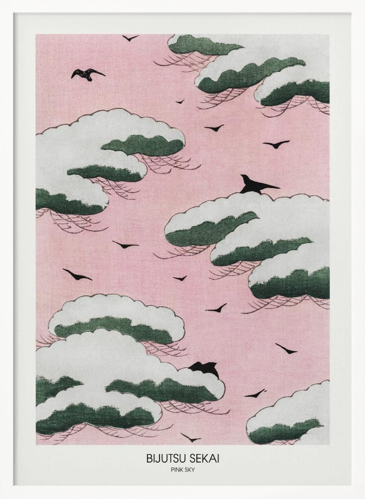 Poster - Pink Sky white wood poster frame