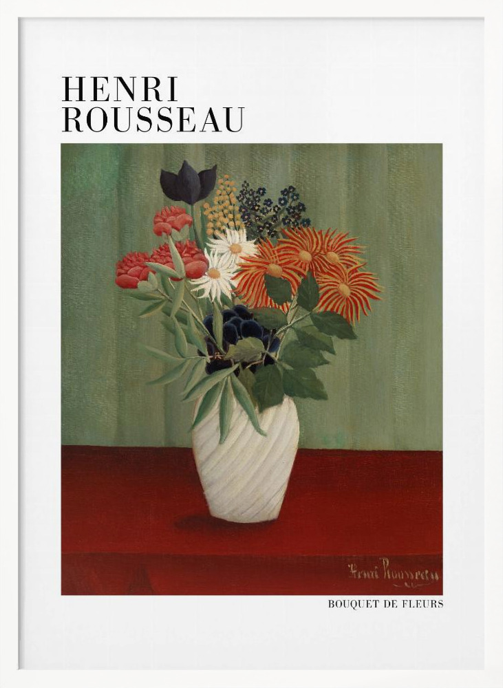 Poster - Bouquet De Fleurs white wood poster frame