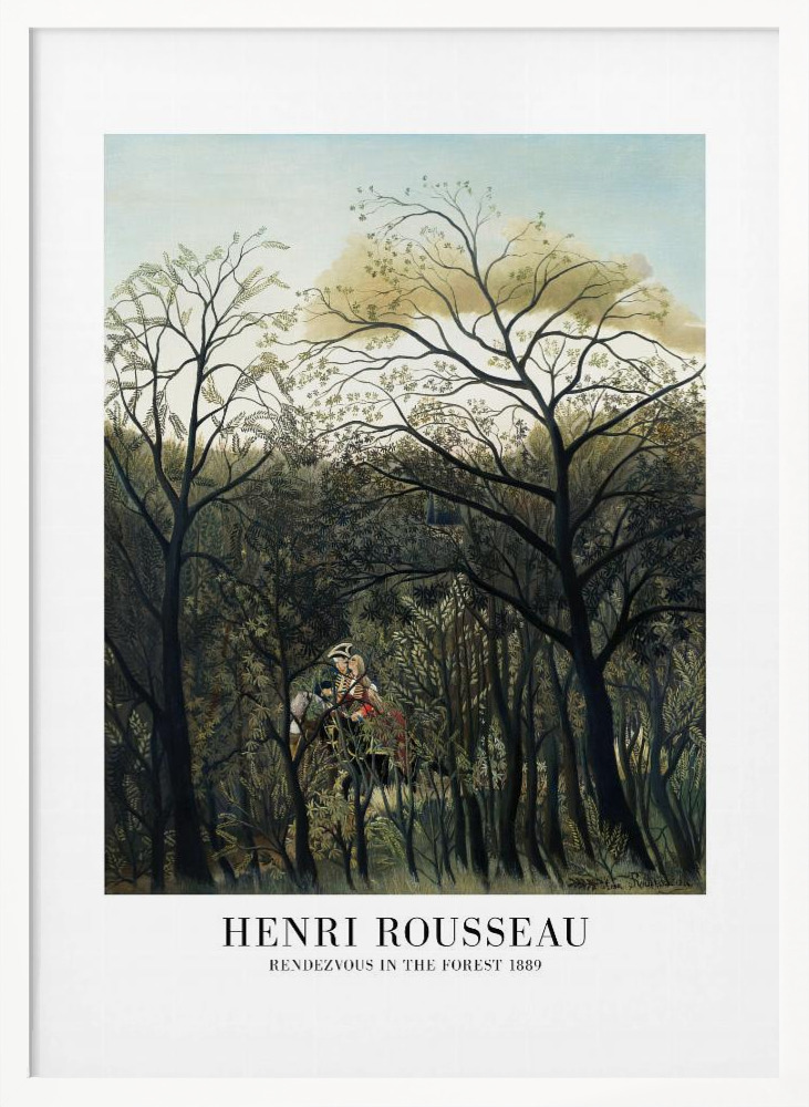Póster - Rendezvous In The Forest white wood poster frame