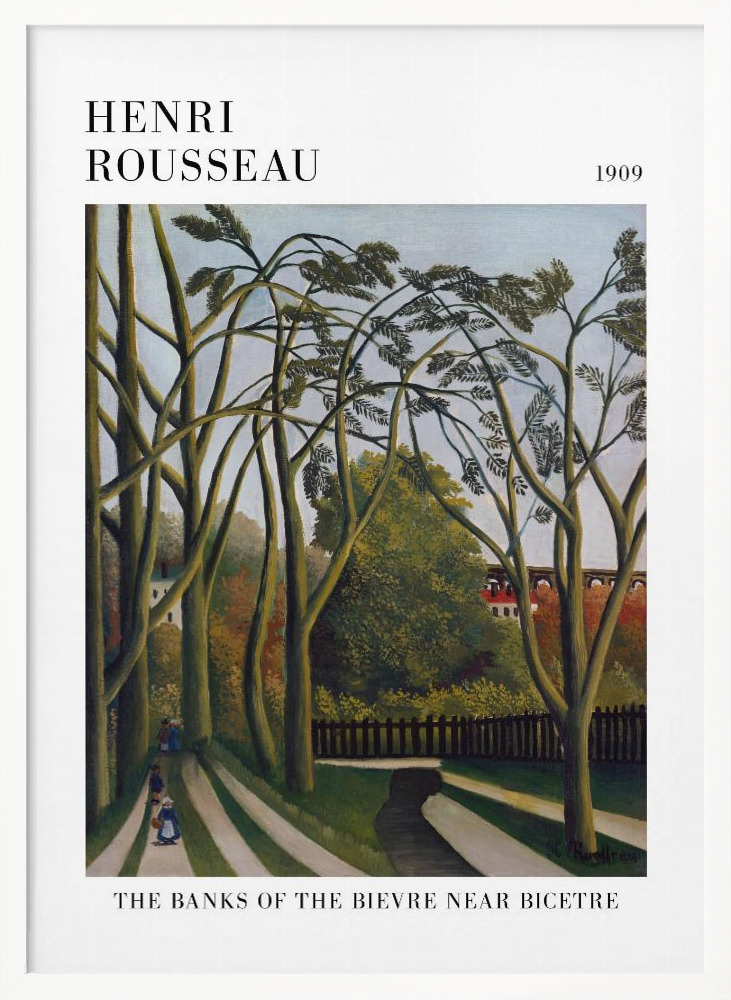 Poster - The Banks Of The Bier Near Bicetre white wood poster frame