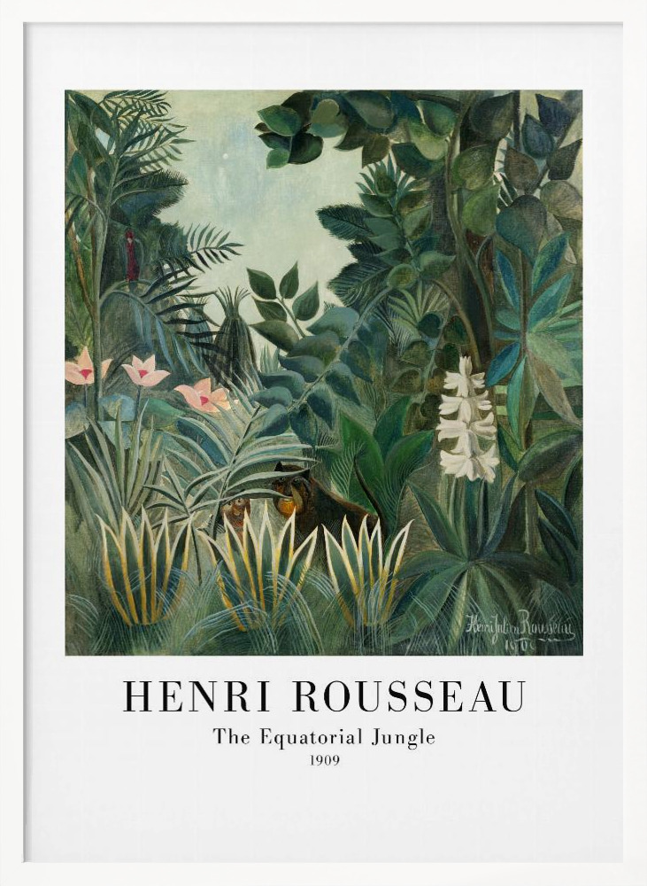 Póster - The Equatorial Jungle white wood poster frame