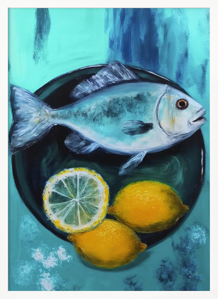 Poster - A Fishplate white wood poster frame