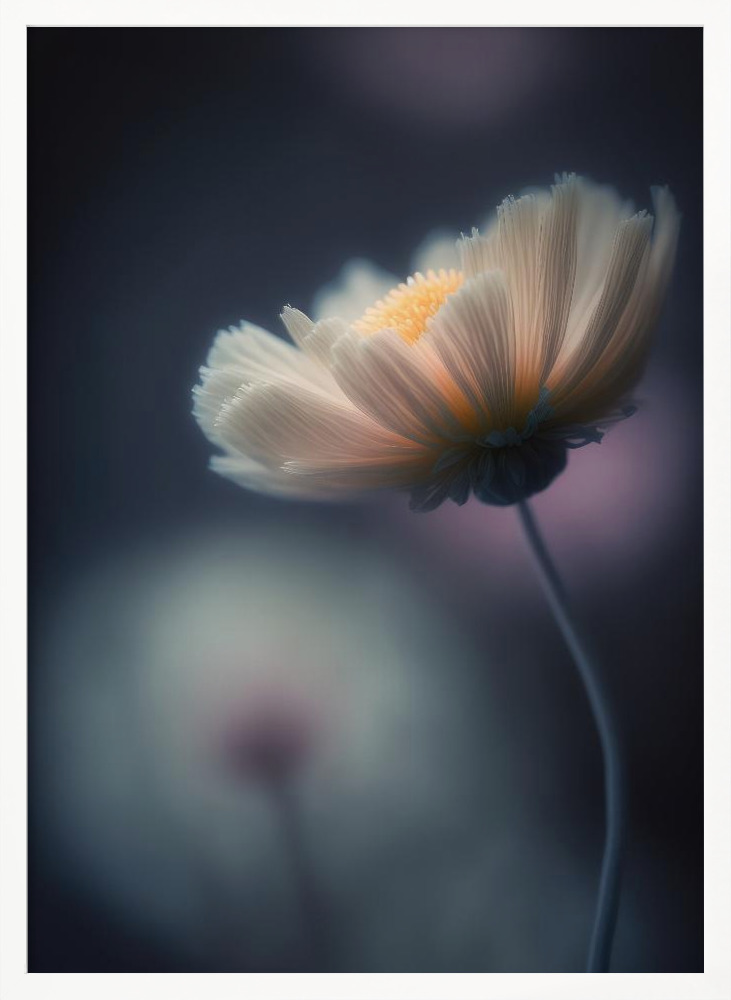 Poster - Dreamy Flower white wood poster frame