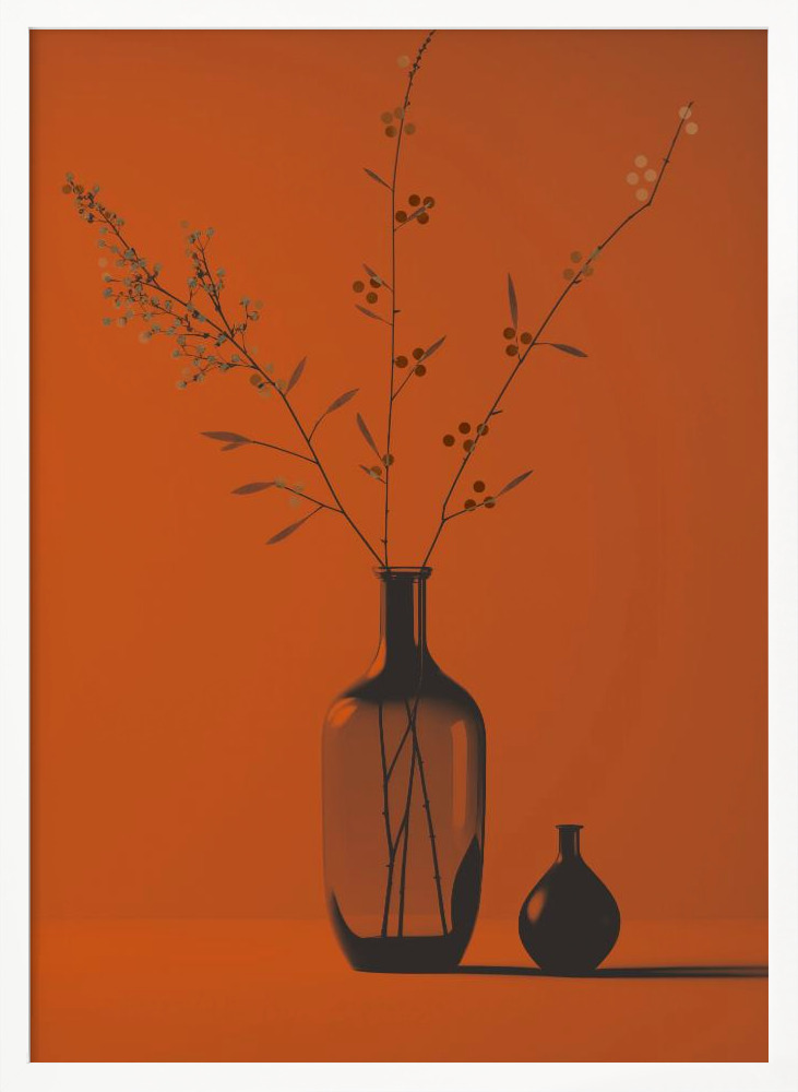 Affiche - Orange Mood cadre de poster en bois blanc