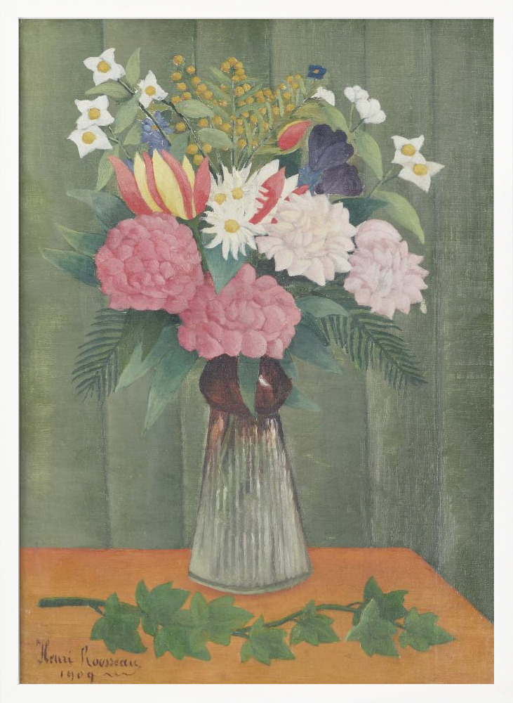 Juliste - Flowers In a Vase valkoinen puu julisteen kehys
