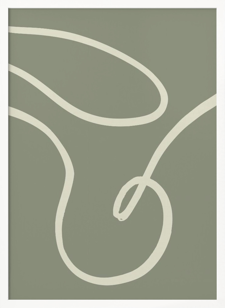 Poster - Green Line 03 white wood poster frame