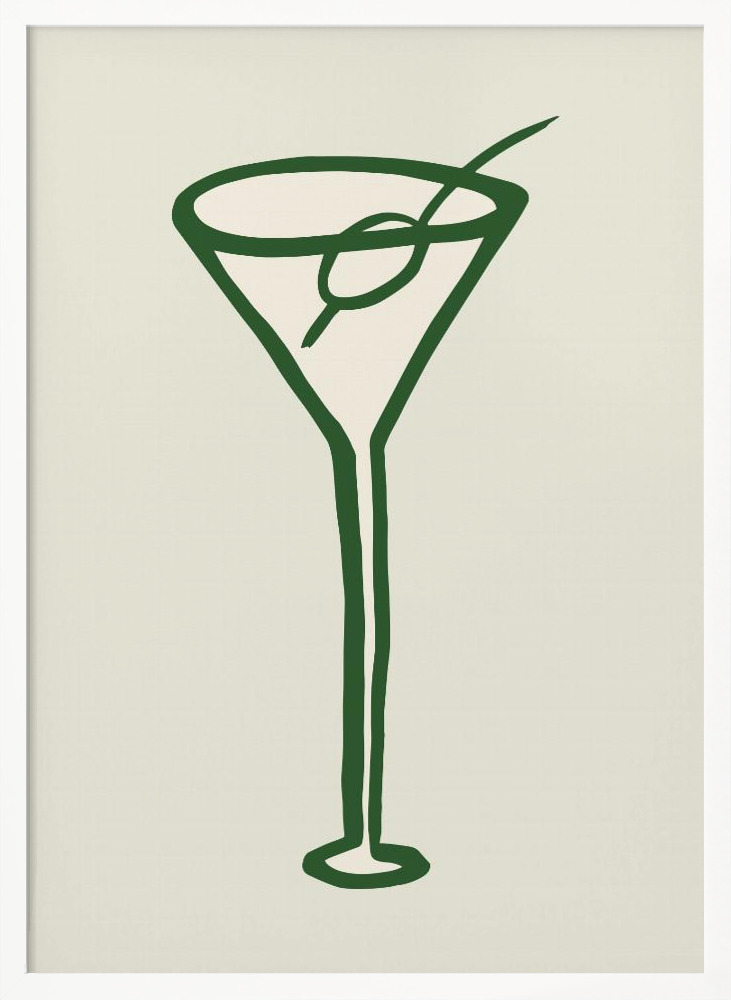 Poster - Cocktail Green white wood poster frame