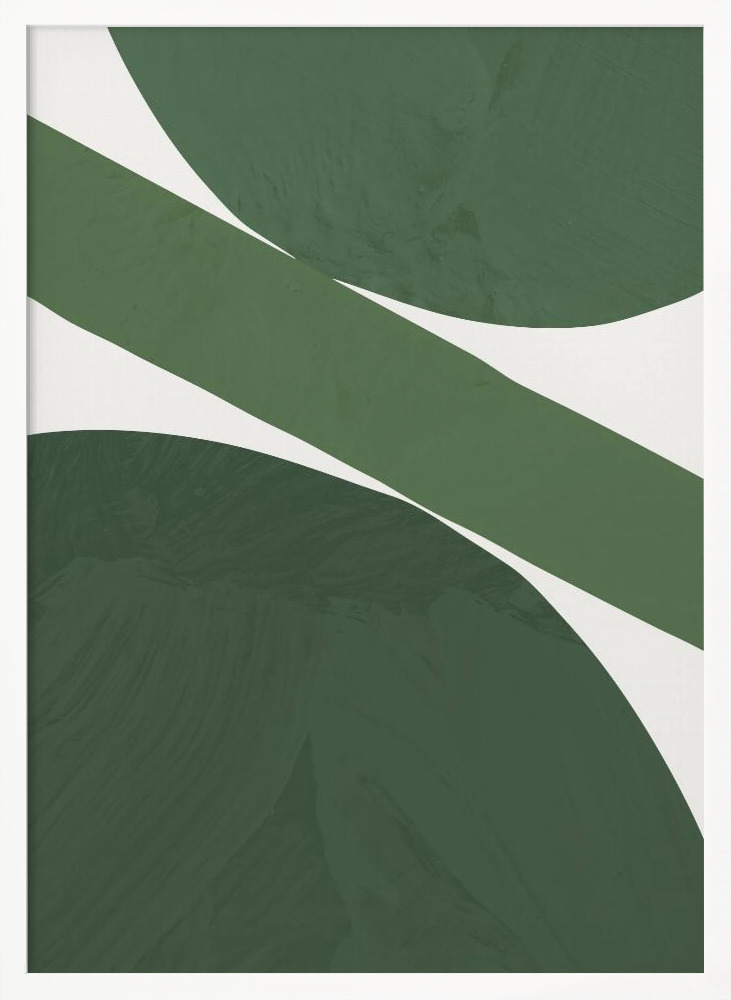 Poster - Green Abstract white wood poster frame