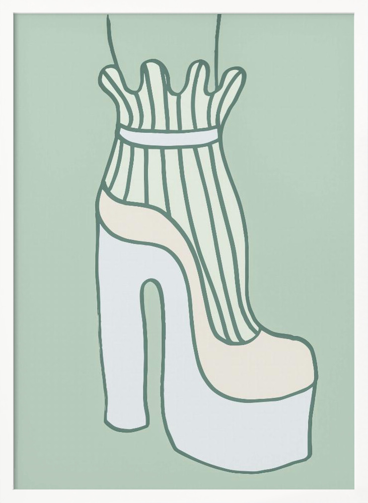 Poster - Shoe Green white wood poster frame