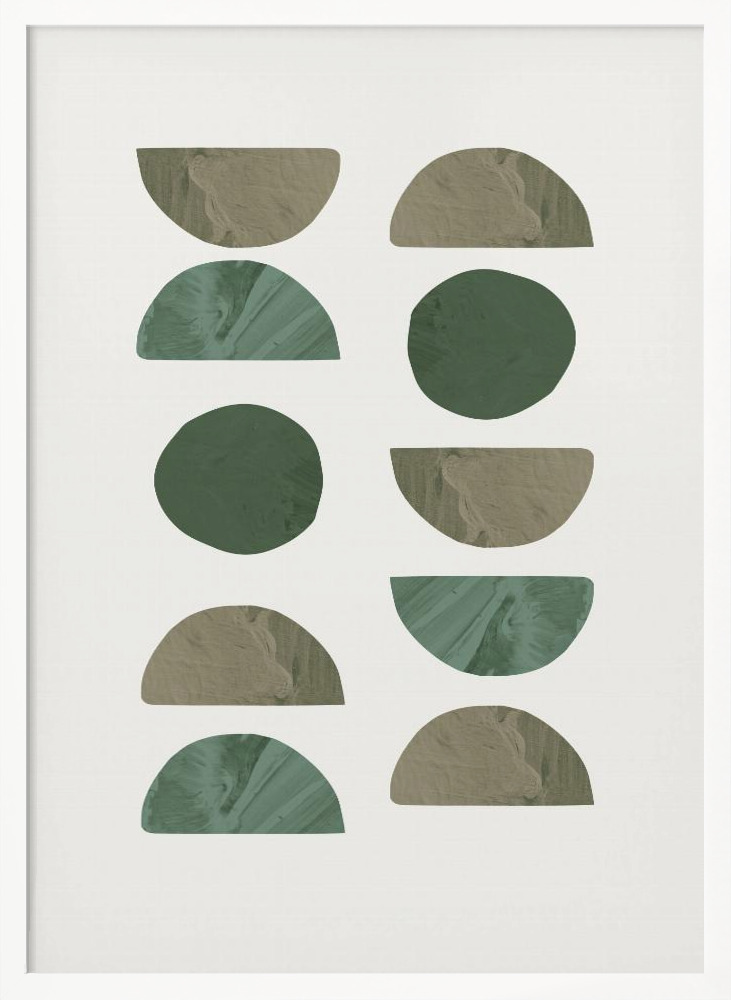 Poster - Collage Green white wood poster frame