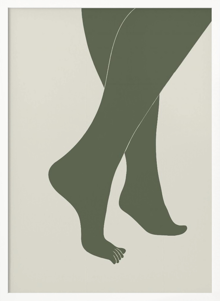 Poster - Tip Toe Green white wood poster frame