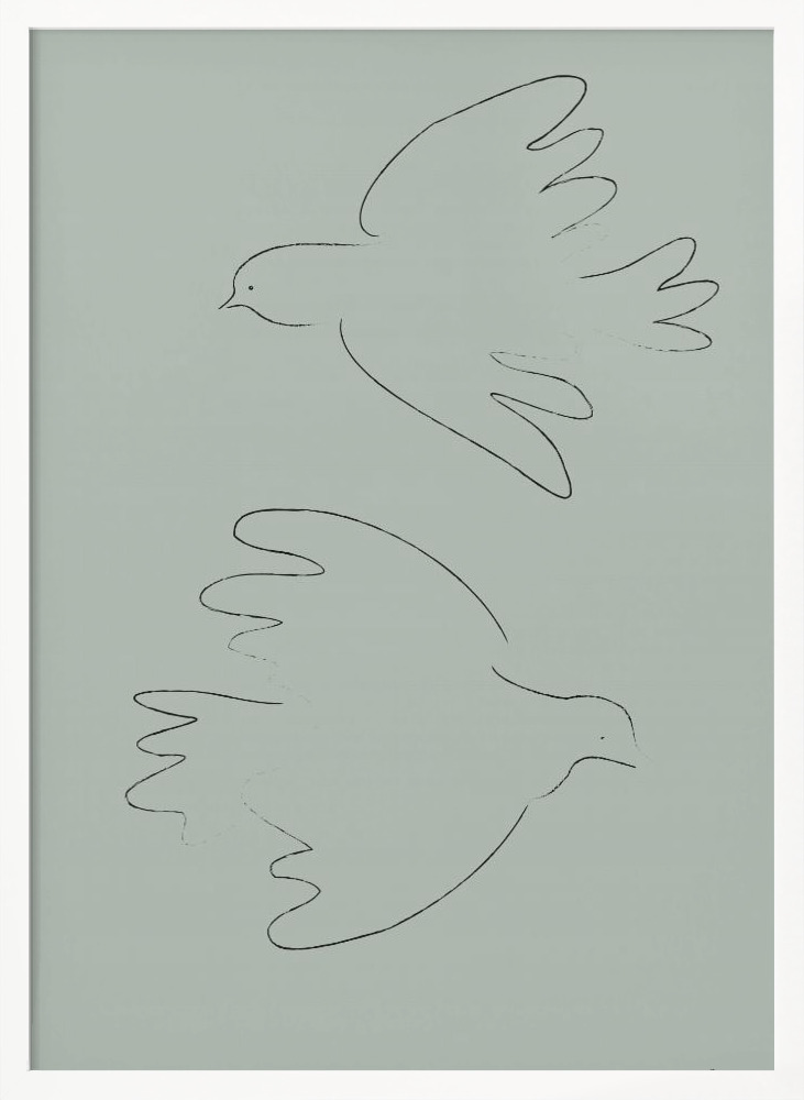 Poster - DOVES Green white wood poster frame