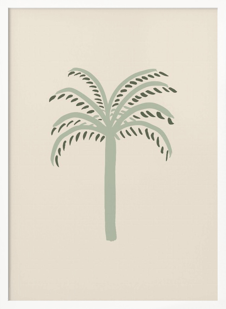 Poster - Palm Beige and Green white wood poster frame