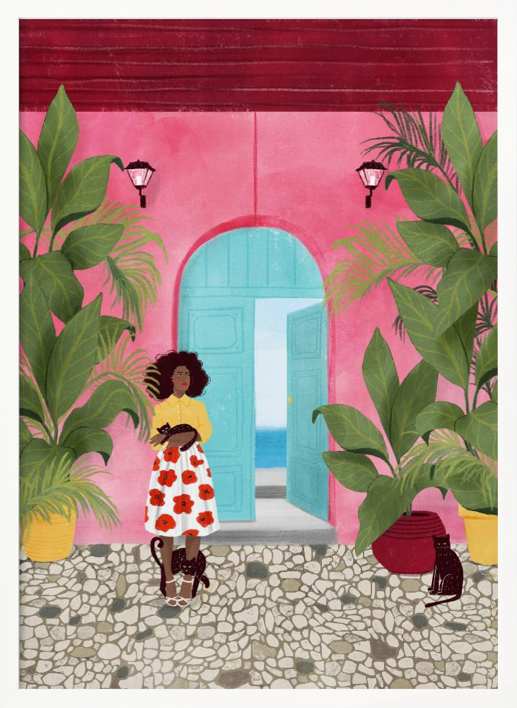 Plakat - Cartagena life white wood poster frame