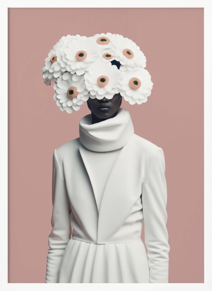 Poster - Flower Fashion white wood poster frame