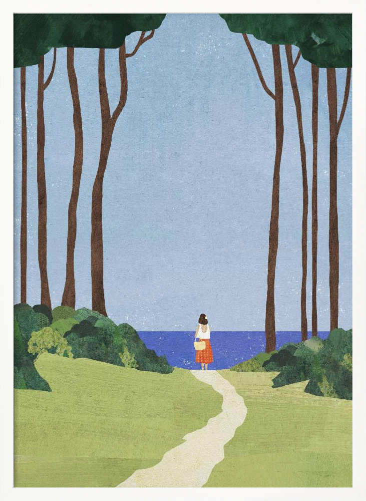 Plakat - Day Trip white wood poster frame