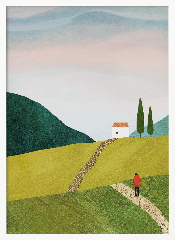 Plakat - Walking Home white wood poster frame