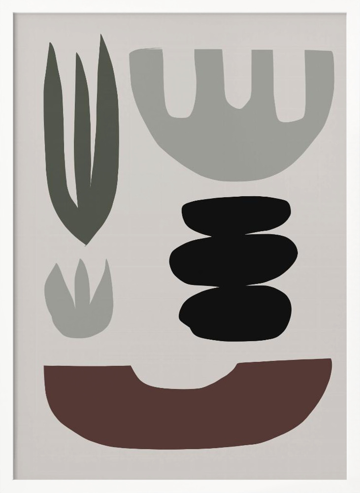 Poster - Shapes white wood poster frame