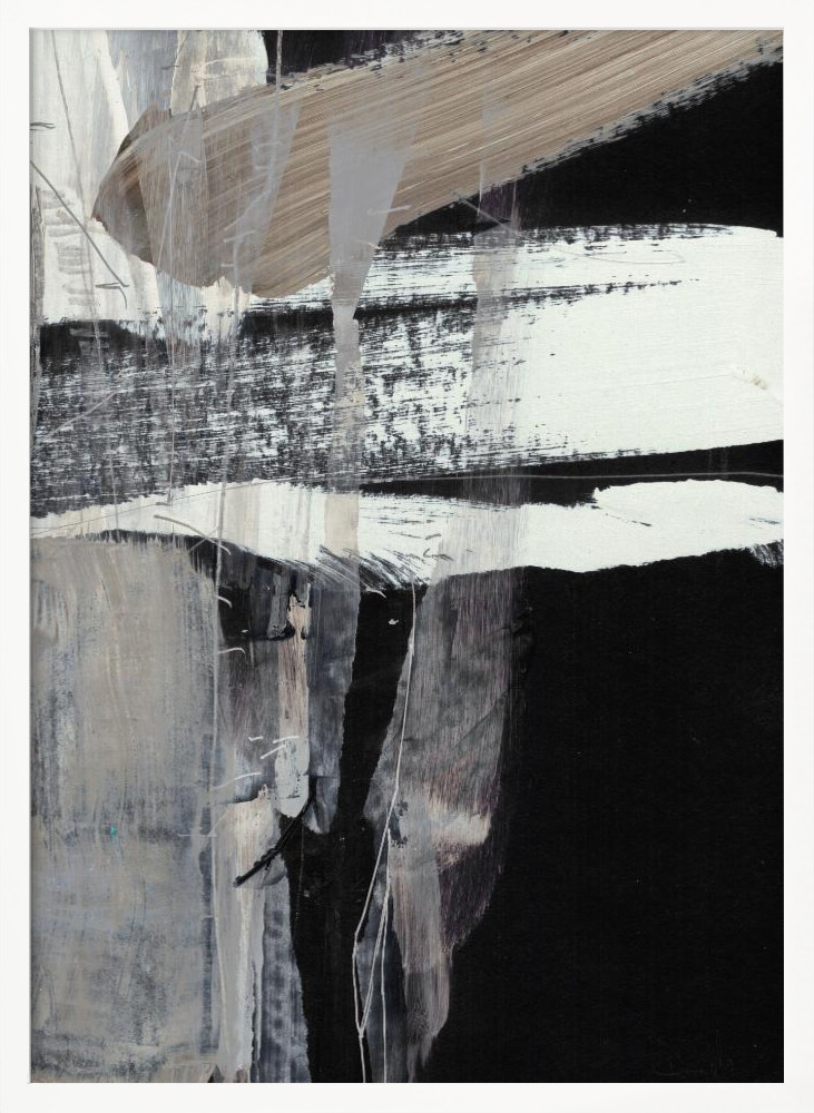 Poster - Falling white wood poster frame