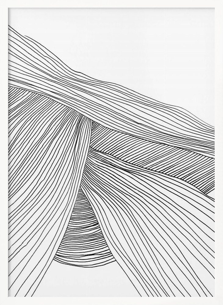 Poster Waves - Affisch white wood poster frame