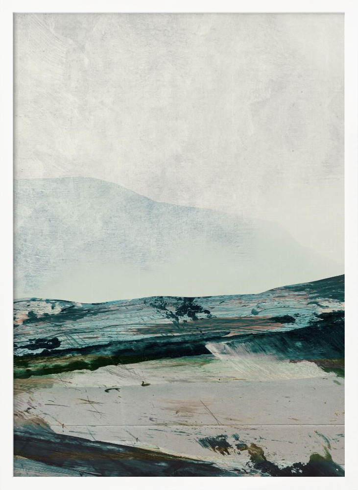 Poster - Mountains white wood poster frame