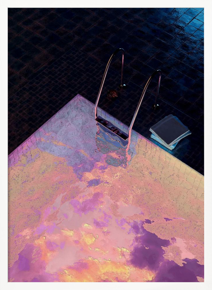 Plakat - VAPORPOOL ramka na plakat z białego drewna