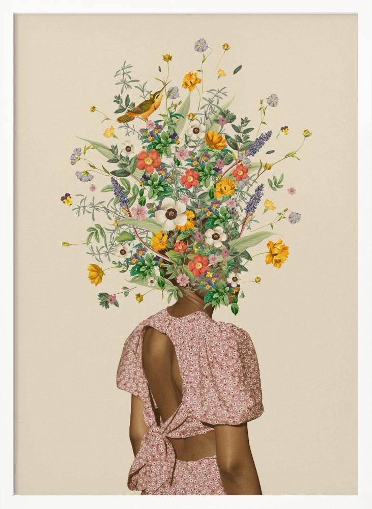 Poster - Wildflower bouquet white wood poster frame