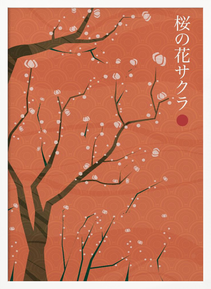 Poster - Sakura no hana white wood poster frame