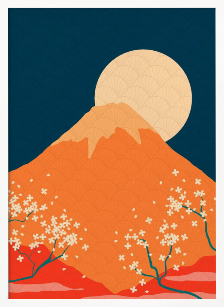 Poster - Night Blossom white wood poster frame