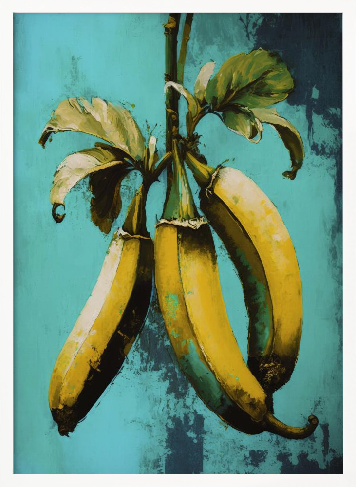Poster - Ancient Bananas white wood poster frame