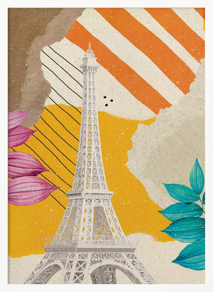 Poster - Spring in Paris white wood poster frame